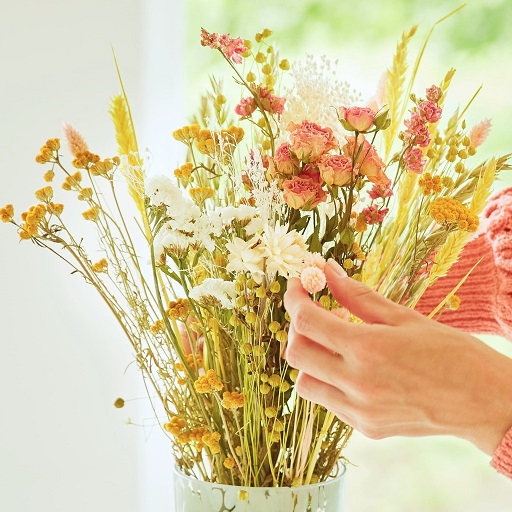 Dried Flowers  Field Bouquet Large - Pink Lemonade