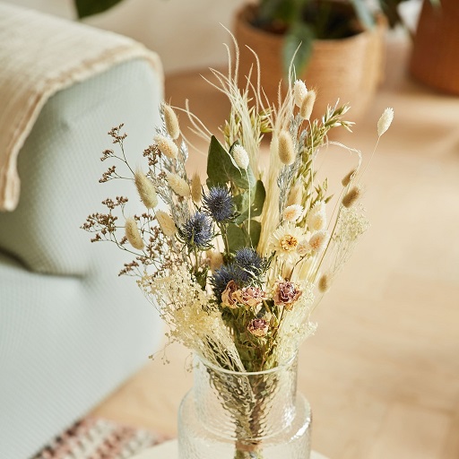 Dried Flowers Field Bouquet Medium - Frosted White