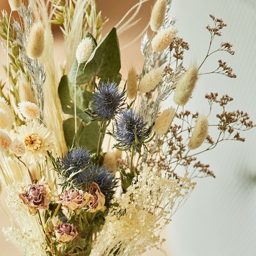 Dried Flowers Field Bouquet Medium - Frosted White