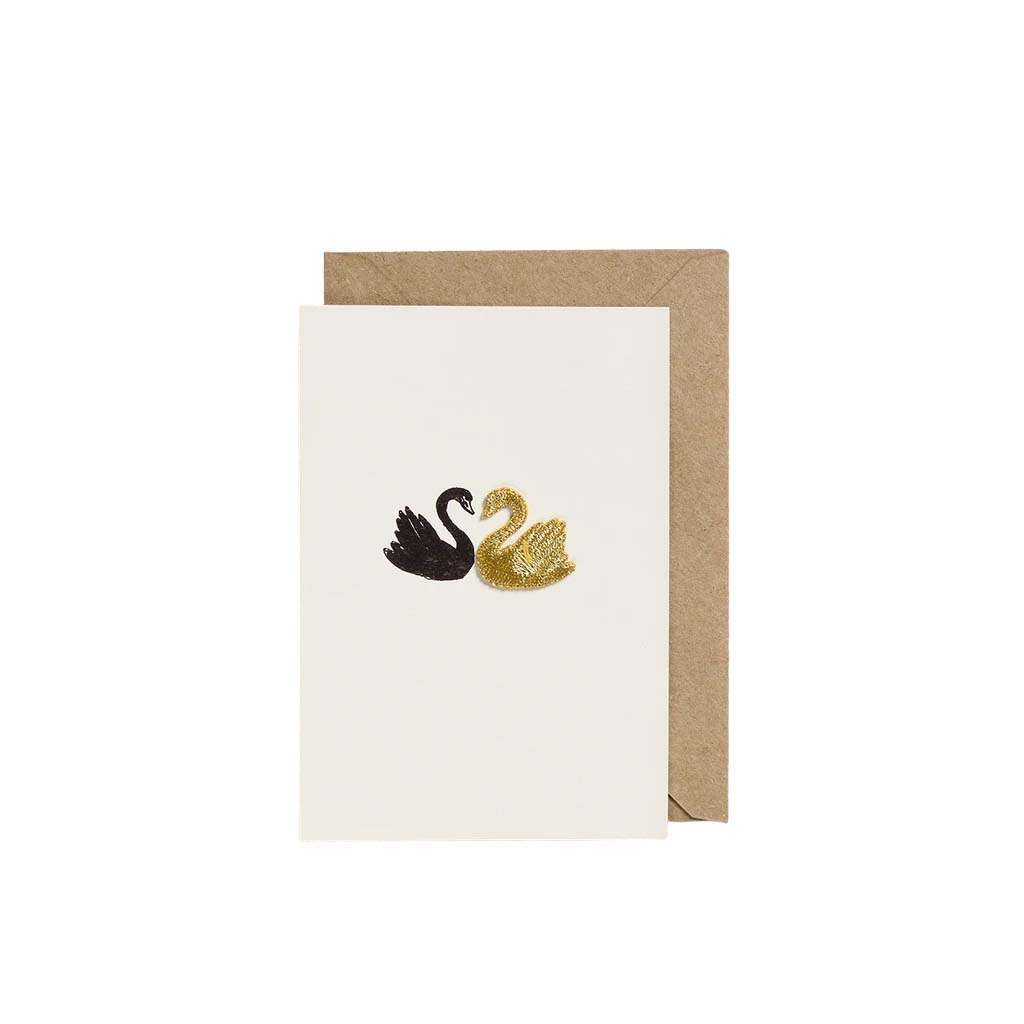 Swan, Open Greeting Card