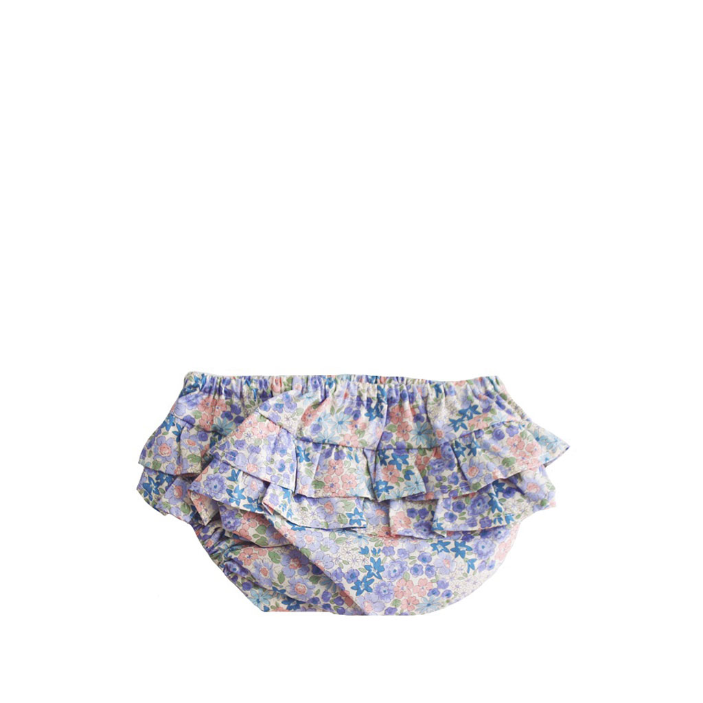 Ruffle Nappy Cover Liberty Blue, 3-6 Months