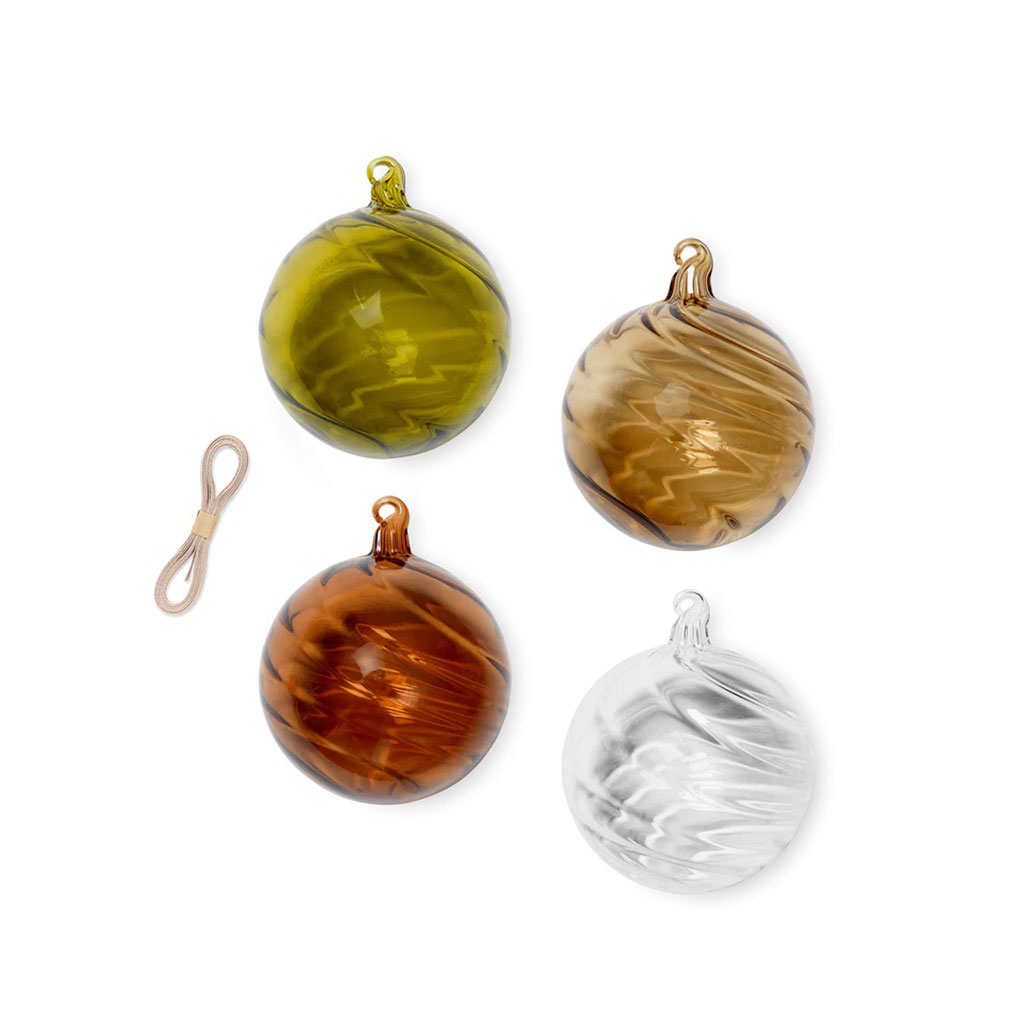 Twirl Ornaments - L - Set of 4