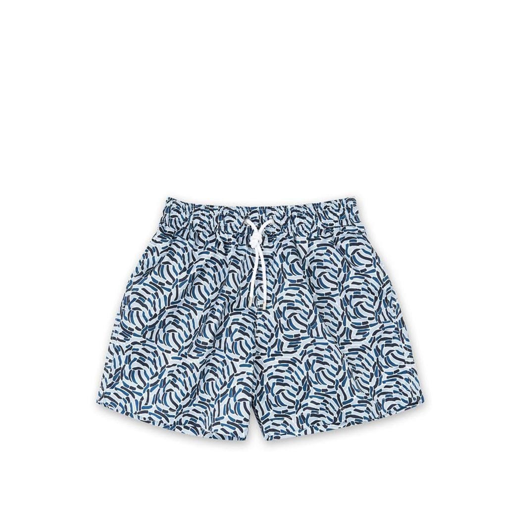 Ocean Swim Shorts, Blue/White