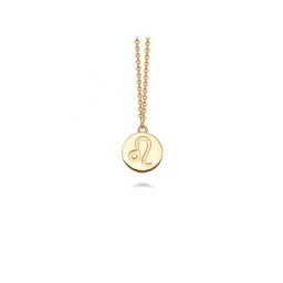 [FSAC10400] Zodiac Biography Pendant Necklace, Leo Gold