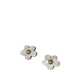 [FSWM01800] Mini Bloom Studs In White Pearl