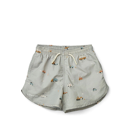 [KDLW22800] Aiden Swim Shorts: Vehicles/Dove Blue Mix