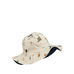 [KDLW24300] Amelia Reversible Sun Hat - Sea creature/Sandy mix