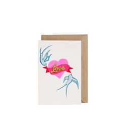 [STPB01300] Love Birds &amp; Heart, Greeting Card