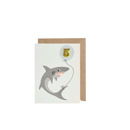 [STPB05200] Shark Age 5, Greeting Card