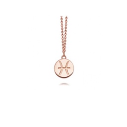 [FSAC03100] Zodiac Biography Pendant Necklace, Pisces Rose Gold