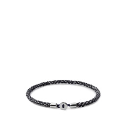 [FSMI02000] Nexus Woven Bracelet, Sterling Silver, Navy